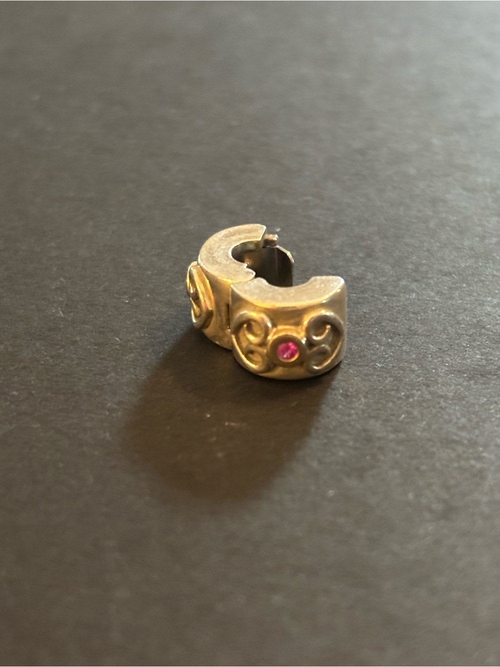 Pandora Charm with Pink Stone Accent